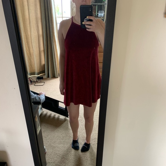 Flowy Velvet Mini Dress - Picture 2 of 2